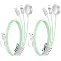 2Pack Multi Charging Cable Cord for Travel Essentials,Apple Watch Charger,iPhone Charger,[3-in-2] Type C/Lightning Cable Portable Designed for iWatch,iPhone 17-8,Galaxy S26-21,AirPods,iPad-4FT Green