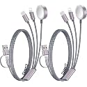 2Pack Travel Essentials for Apple Watch Charger,3-in-2 Multi Charging Cable