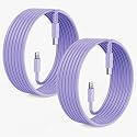 2Pack Purple Fast Charger Cable 10ft [Apple MFi Certified], USB Type C to Lightning Cable 10 Foot for Apple iPhone 14/13/12 Pro XR XS Max X 8 Plus
