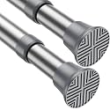 2pack Spring Tension Rods 23-46 Inch Adjustable Silver Tension Rod Extendable Short Curtain Rod Spring Loaded Curtain Rods Tension Rod For Curtains,Closet,Kitchen