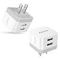 2Pack USB Wall Charger Plug, AILKIN 2.4A Dual Port USB Adapter Power Cube
