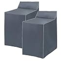 2Pack Washer and Dryer Covers, Portable Washer Cover with Zipper Design Dustproof & Waterproof & Anti-UV Laundry Covers, Washing Machine Cover Fit for Most Top Load Machine(Grey)