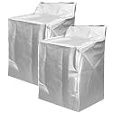 2Pack Washer and Dryer Covers, Portable Washer Cover with Zipper Design Dustproof &amp; Waterproof &amp; Anti-UV Laundry Covers, Washing Machine Cover Fit for Most Top Load Machine(Silver)