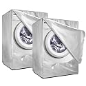 2Pack Washer and Dryer Covers, Washing Machine Cover with Zipper Design, Waterproof &amp; Dustproof &amp; Anti-UV Washer Covers Fit for Most Front Load Machine, 27"W x 33"D x 39"H -Silver