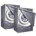 2Pack Washer and Dryer Covers, Washing Machine Cover with Zipper Design, Waterproof &amp; Dustproof &amp; Anti-UV Washer Covers Fit for Most Front Load Machine, 27"W x 33"D x 39"H -Grey