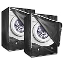2Pack Washer and Dryer Covers, Washing Machine Cover with Zipper Design, Waterproof &amp; Dustproof &amp; Anti-UV Washer Covers Fit for Most Front Load Machine, 27"W x 33"D x 39"H -Black