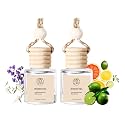 2Pack White Tea Scented Automotive Air Freshener Set, Car Accessories Decoration Hanging Scented Car Diffuser for Men Women Best Gifts