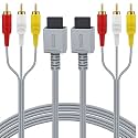 2Pack Wii Wii U AV Cable,Composite Retro Audio Video Standard AV Cable TV Connector Cable Cord Wire Compatible with Nintendo Wii/Wii U, 3RCA Cable for Modern HD LCD LED TV