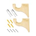 2Pack Wooden Curtain Rod Brackets, Wood Curtain Rod Holders for 2" Pole