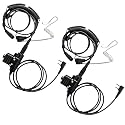 2PackWalkie Talkie Throat Microphone 7.1mm Headset U94 PTT Tactical Adapter Compatible with UV-5R/UV-5RH / 5RM /UV-82/BF-888S/UV-13/DM-1701/UV25 Pro Max Two Way Radio Accessories