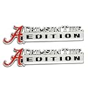 2Pc Collegiate Crimson Tide Edition Emblem 3D Badge Sticker Decal with 3M Adhesive Replacement for Universal Car Window Door Computer