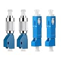 Moocci 2PC FC Male to LC Female Hybrid Optical Fiber Convertor Adapter+ 2PC LC Female to SC Male Hybrid Flange Singlemode 9/125 SM Optical Fiber Adapter Connector