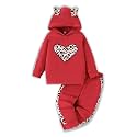 2PC Girls Clothes Girl letter and Floral print Hooded Set, letter print Top +Floral print Pants Set