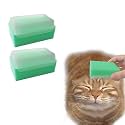 2PC Soft Cat Brush for Grooming - Gentle Cat Tongue Brush with1300+Barbed Serrations, Brushes for Sensitive Cats-Lightweight, gentle, Perfect for Daily Grooming&Enhancing Bonding (Green)
