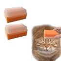 2PC Soft Cat Brush for Grooming - Gentle Cat Tongue Brush with1300+Barbed Serrations, Brushes for Sensitive Cats-Lightweight, gentle, Perfect for Daily Grooming&amp;Enhancing Bonding (Orange)