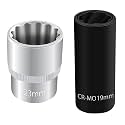 1/2" Dr 12Pt 23mm Spline Socket &amp; 19mm Twist Lug Nut Socket for BMW