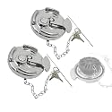 2Pcs 11-04859-100 4" Locking Diesel Fuel Cap, Lever-Style Aluminum Fuel Tank Cap with Key Fit for 1972-2017 Peterbilt 330, 379, 389, 579, 587 Trucks, OE# 11-04859-200, 572.1015, 600212