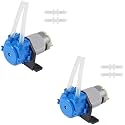 2PCS 12V DC Dosing Pump Peristaltic Dosing Head Low Flow Peristaltic Pump Small with Connector for Aquarium Lab Analytic Blue(Type 2-L)