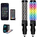 2PCS 1FT Fat Whip Lights with Spring Base, Thick LED Whip Lights with App &amp; Remote Control,Spiral RGB Chasing Lighted Antenna Whips with Rocker Switch,Music Whip Light for UTV ATV Can-Am Truck