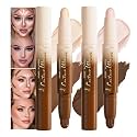 2Pcs 2 in 1 Contour Stick Set Waterproof Bronzer Highlighter