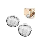 2pcs 20 Ounce Replacement Caps, Tumbler Cap Only, Travel Cups with Lids, Slim Round and Square Push Lid Design, Universal Fit for Standard Tumblers, Durable Leak-Proof Construction