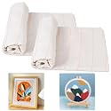 2Pcs 27" x 19" Overlocking Monks Cloth for Punch Needle Rug Tufting Fabric with Marked Lines, Punch Needle Fabric for Gun Rug Tufting and Embroidery,White Punch Needle &amp; Tufting Cloth
