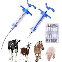 2Pcs 30ml Goat Drench Syringe, Adjustable Reusable Drench Gun