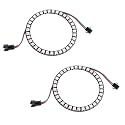 2pcs 35 LEDs WS2812B 5050 RGB LED Pixel Lamp 35 Bits WS2812 Full Dream Color Light DC5V Individually Addressable with Integrated Driver for Arduino