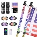 2PCS 3FT LED Whip Light and 4 Pods Rock Light Combo Kit with Spring Base, Remote and App Control,Universal for UTV ATV RZR Polaris SXS Can-Am,Waterproof