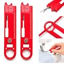 2PCS 4 in 1 Needle Threader with Seam Ripper Ruler Scale and Magnifier