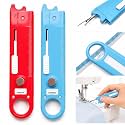 2PCS 4 in 1 Needle Threader with Seam Ripper Ruler Scale and Magnifier