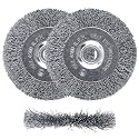 2Pcs 4" Brass Wire Wheel, Brush Wheel for Bench Grinder, 1/2"-5/8" Arbor