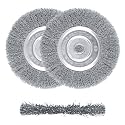 2Pcs 6" Brass Wire Wheel, Brush Wheel for Bench Grinder, 1/2"-5/8" Arbor