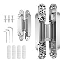 2PCS 9.7'' Invisible Concealed Door Hinges 180 Degree Swing Hinge (Black)-