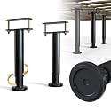2Pcs Adjustable Height Bed Frame Support Leg, Extra Sturdy Steel Bed Frame Support Legs with Wider Rubber Base, More Stable/Quieter, Bed Slat Reinforcement Kit for King/Queen Bed (7"-12.6")