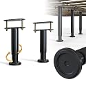 2Pcs Adjustable Height Bed Frame Support Leg, Extra Sturdy Steel Bed Frame Support Legs with Wider Rubber Base, More Stable/Quieter, Bed Slat Reinforcement Kit for King/Queen Bed (5"-8.6")