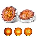 2PCS Amber Watermelon Turn Signal Marker Lights with Strobe