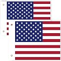 2PCS American Flags for Whip Lights or Antenna Flag Poles, Whip Light American Flags for UTV ATV Can-Am Polaris RZR SXS (16.3" x 12")