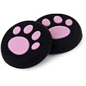 2PCS Analog Stick Thumb Stick Grips Thumbsticks Joystick Cap for PS5 PS4 Slim Pro PS3 Xbox one Xbox 360 PS2 Xbox one X S Elite Switch Pro Wii U Controller Pink Paw