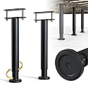 2Pcs Bed Frame Support Leg, Adjustable Height 14" to 23.6", Increase Under-Bed Storage Space, Extra Sturdy Steel Bed Risers with Wider Rubber Base, More Stable, for King/Queen Bed