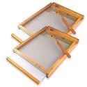 2Pcs Beehive Screened Bottom Board 8 Frame Langstroth Bee Hive Screened Bottom Board Dipped in 100% Beeswax with Entrance Reducer, Screen Bottom Board with Solid Wood for 8 Frame Beehive