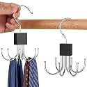 Anzailala 360 Degree Rotatable Hanger Organizer, Belt Tie Hook (2 Pcs)