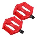 2pcs Bicycle Pedals for Boy Girl Bike Replacement, Red Plastic