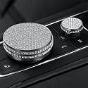 2pcs Bling Accessories Multimedia Volume Knobs Crystal Rhinestone Decals Compatible with Cadillac 2023 2022 2021 2020 2019 2018 2017 CT5 CT6 XT4 XT5 XT6 Car Interior Trim Sticker