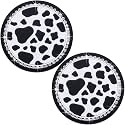 2PCS Bling Silicone Cup Holder Coaster – 2.75 Inch Universal Fit, Anti-Slip &amp; Shockproof, Cute Car Accessories for Girls (Cow Print)