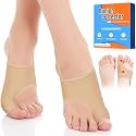 2PCS Bunion Corrector for Women & Men - Toe Alignment Corrector with Splint & Pads for Hallux Valgus Pain Relief, Upgrade Anti Slip Gel Strap for Big Toe Straightener(Peach Beige)