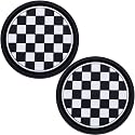 2PCS Car Cup Holder Coaster – 2.75 Inch Anti-Slip Auto Insert Cup Mat – Universal Fit for Women &amp; Girls – Interior Decor Accessories (Checkerboard)