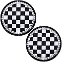 2PCS Car Cup Holder Coasters – Sparkly Bling Design, 2.75 Inch Silicone Insert, Anti-Slip &amp; Shockproof, Fits Most Vehicles (Checkerboard)