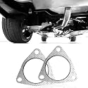 2PCS Car Exhaust Flange Gasket, Reinforced 2 Bolt 2.5 Inch High Temperature Seal for Exhaust System, Car Accessories Universal Muffler Gasket
