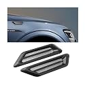 2PCS Car Hood Vent Scoop Kit, Shark Gills Vehicle Bonnet Engine Hood Vent Air Intake Trim Cover, Auto Air Flow Grille Decoration Cover, Universal Auto Exterior Decor Accessories (Black)